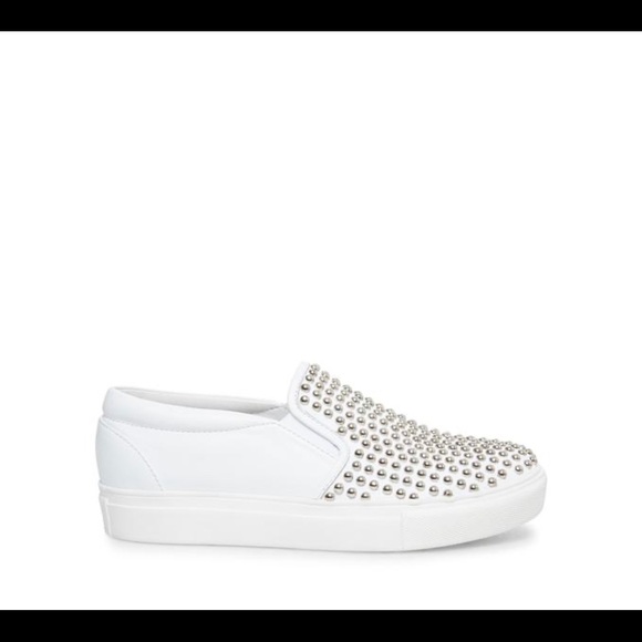 steve madden white slip on sneakers